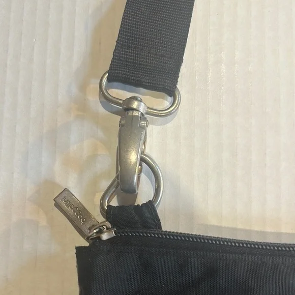 Baggallini Black Crossbody Bag w 4 front zippers back pocket adjustable strap - Picture 13 of 14